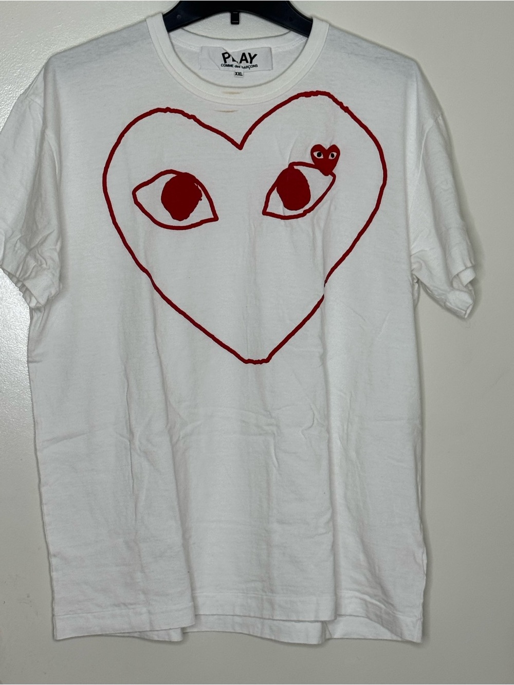 Comme des Garcons PLAY Play Red Emblem Outline T-shirt